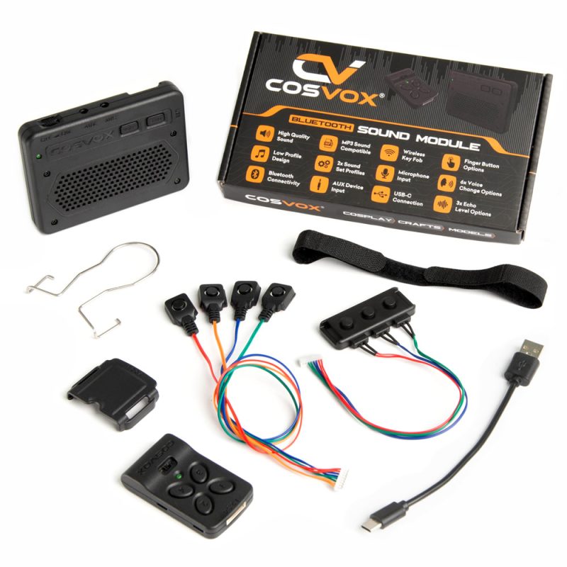 cosvox-cosplay-sound-effects-module-COS-MP3-BT-1K-1 COSVOX BUNDLE - Voice Changer, Bluetooth sound module, Sound Effects and Voice Amplifier, with Remote Control and Power Pack